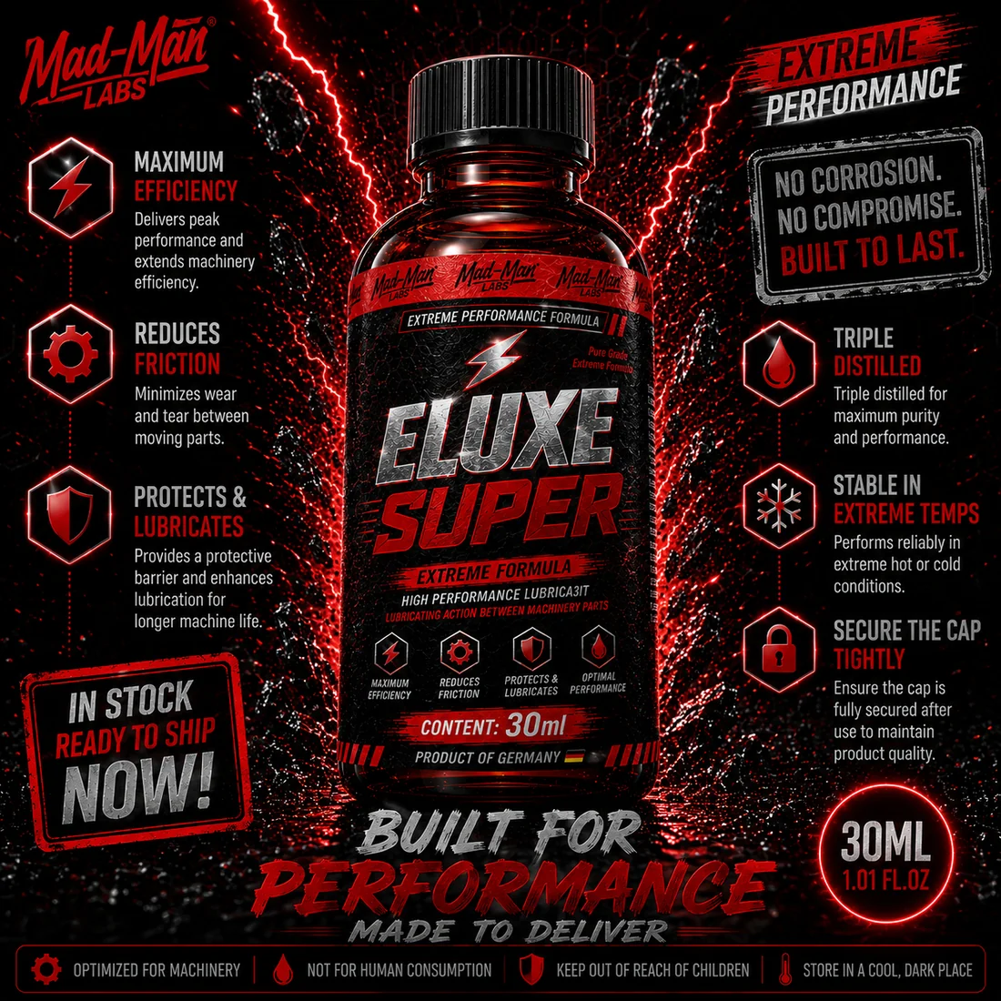 ELUXE Super 30ml machine oil lubricant product information image